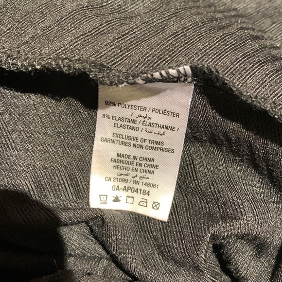 Black Off Ruffle Shoulder Midi Dress Ribbed Flare A-Line Sz Xl - Picture 7 of 8